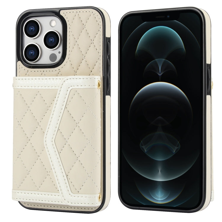 Splicing Rhombic Texture Card Bag Phone Case with Long Lanyard, For iPhone 12 Pro Max, For iPhone 12 mini, For iPhone 11 Pro Max, For iPhone 11