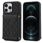 Splicing Rhombic Texture Card Bag Phone Case with Long Lanyard, For iPhone 12 Pro Max, For iPhone 12 mini, For iPhone 11 Pro Max, For iPhone 11