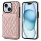Splicing Rhombic Texture Card Bag Phone Case with Long Lanyard, For iPhone 15, For iPhone 13 / 14, For iPhone 14 Pro, For iPhone 14 Pro Max
