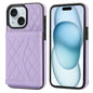 Splicing Rhombic Texture Card Bag Phone Case with Long Lanyard, For iPhone 15, For iPhone 13 / 14, For iPhone 14 Pro, For iPhone 14 Pro Max