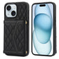 Splicing Rhombic Texture Card Bag Phone Case with Long Lanyard, For iPhone 15, For iPhone 13 / 14, For iPhone 14 Pro, For iPhone 14 Pro Max