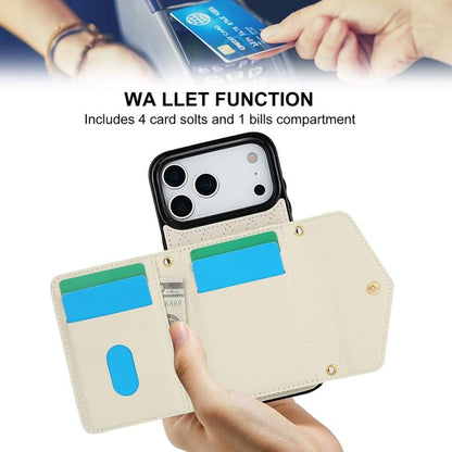 Splicing Rhombic Texture Card Bag Phone Case with Long Lanyard, For iPhone 17 Pro Max, For iPhone 17 Pro, For iPhone 17, For iPhone Air