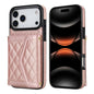 Splicing Rhombic Texture Card Bag Phone Case with Long Lanyard, For iPhone 17 Pro Max, For iPhone 17 Pro, For iPhone 17, For iPhone Air