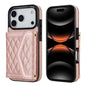 Splicing Rhombic Texture Card Bag Phone Case with Long Lanyard, For iPhone 17e / 16e, For iPhone 17 Pro Max, For iPhone 17 Pro, For iPhone 17