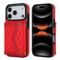 Splicing Rhombic Texture Card Bag Phone Case with Long Lanyard, For iPhone 17e / 16e, For iPhone 17 Pro Max, For iPhone 17 Pro, For iPhone 17