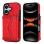 Splicing Rhombic Texture Card Bag Phone Case with Long Lanyard, For iPhone 17e / 16e, For iPhone 17 Pro Max, For iPhone 17 Pro, For iPhone 17