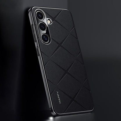 Plain Leather PC Phone Case, For Samsung Galaxy S25+ 5G, For Samsung Galaxy S25 Ultra 5G, For Samsung Galaxy S24 Ultra 5G, For Samsung Galaxy S24+ 5G
