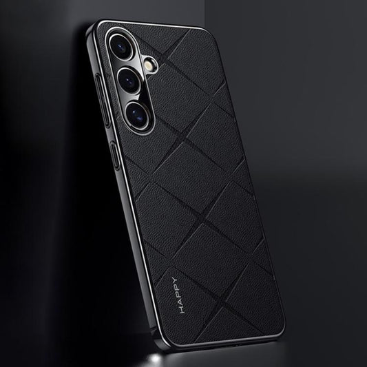 Plain Leather PC Phone Case, For Samsung Galaxy S25+ 5G, For Samsung Galaxy S25 Ultra 5G, For Samsung Galaxy S24 Ultra 5G, For Samsung Galaxy S24+ 5G