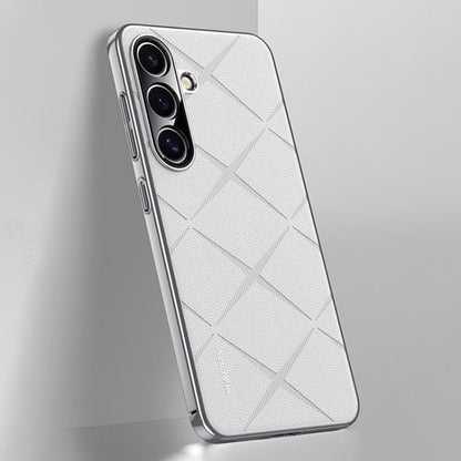 Plain Leather PC Phone Case, For Samsung Galaxy S25+ 5G, For Samsung Galaxy S25 Ultra 5G, For Samsung Galaxy S24 Ultra 5G, For Samsung Galaxy S24+ 5G