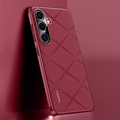 Plain Leather PC Phone Case, For Samsung Galaxy S25+ 5G, For Samsung Galaxy S25 Ultra 5G, For Samsung Galaxy S24 Ultra 5G, For Samsung Galaxy S24+ 5G