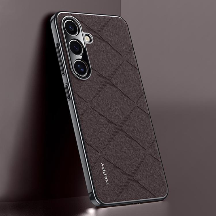 Plain Leather PC Phone Case, For Samsung Galaxy S25+ 5G, For Samsung Galaxy S25 Ultra 5G, For Samsung Galaxy S24 Ultra 5G, For Samsung Galaxy S24+ 5G