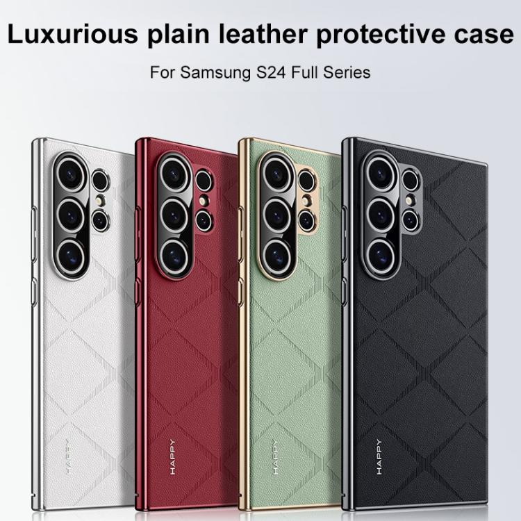 Plain Leather PC Phone Case, For Samsung Galaxy S25+ 5G, For Samsung Galaxy S25 Ultra 5G, For Samsung Galaxy S24 Ultra 5G, For Samsung Galaxy S24+ 5G