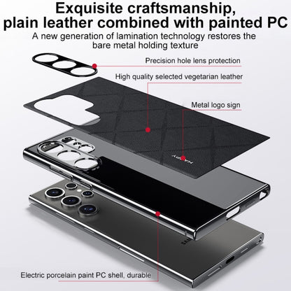 Plain Leather PC Phone Case, For Samsung Galaxy S25+ 5G, For Samsung Galaxy S25 Ultra 5G, For Samsung Galaxy S24 Ultra 5G, For Samsung Galaxy S24+ 5G