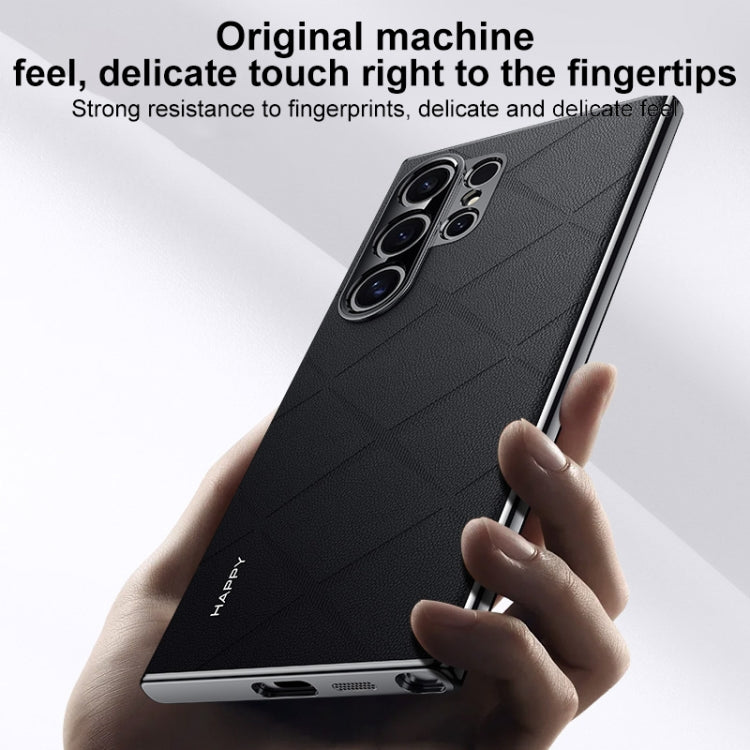 Plain Leather PC Phone Case, For Samsung Galaxy S25+ 5G, For Samsung Galaxy S25 Ultra 5G, For Samsung Galaxy S24 Ultra 5G, For Samsung Galaxy S24+ 5G