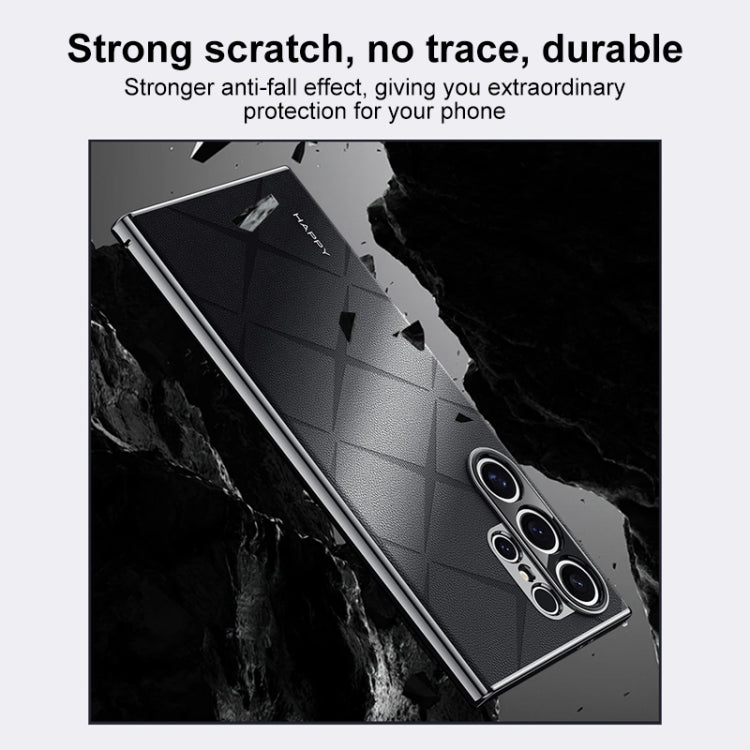 Plain Leather PC Phone Case, For Samsung Galaxy S25+ 5G, For Samsung Galaxy S25 Ultra 5G, For Samsung Galaxy S24 Ultra 5G, For Samsung Galaxy S24+ 5G