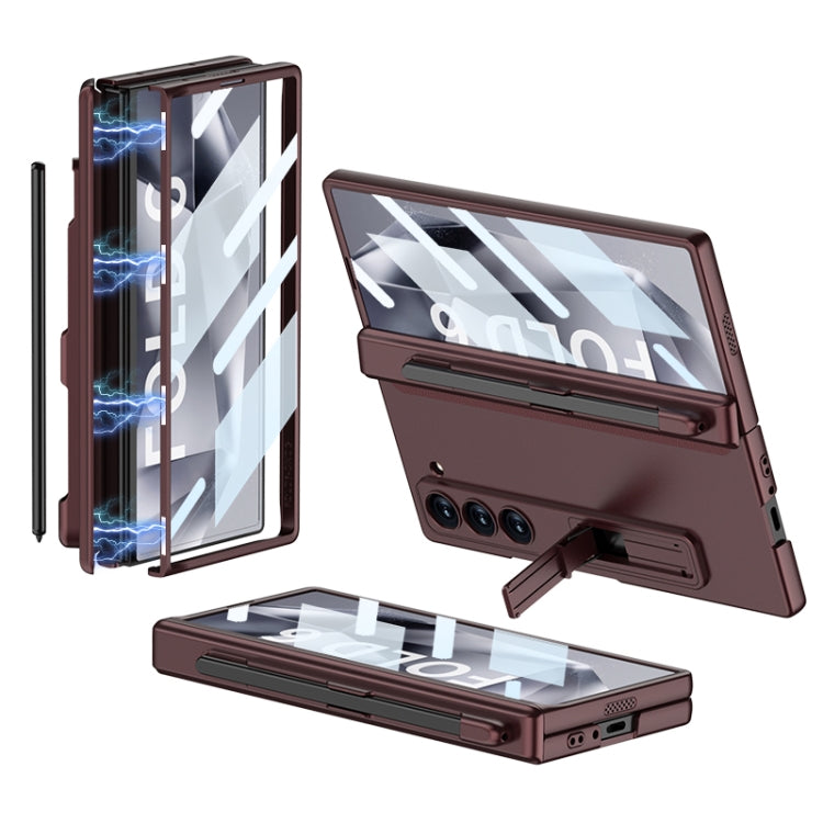 GKK Integrated Full Coverage Magnetic Fold Phone Case with Pen Slot, Not Included Pen, For Samsung Galaxy Z Fold6