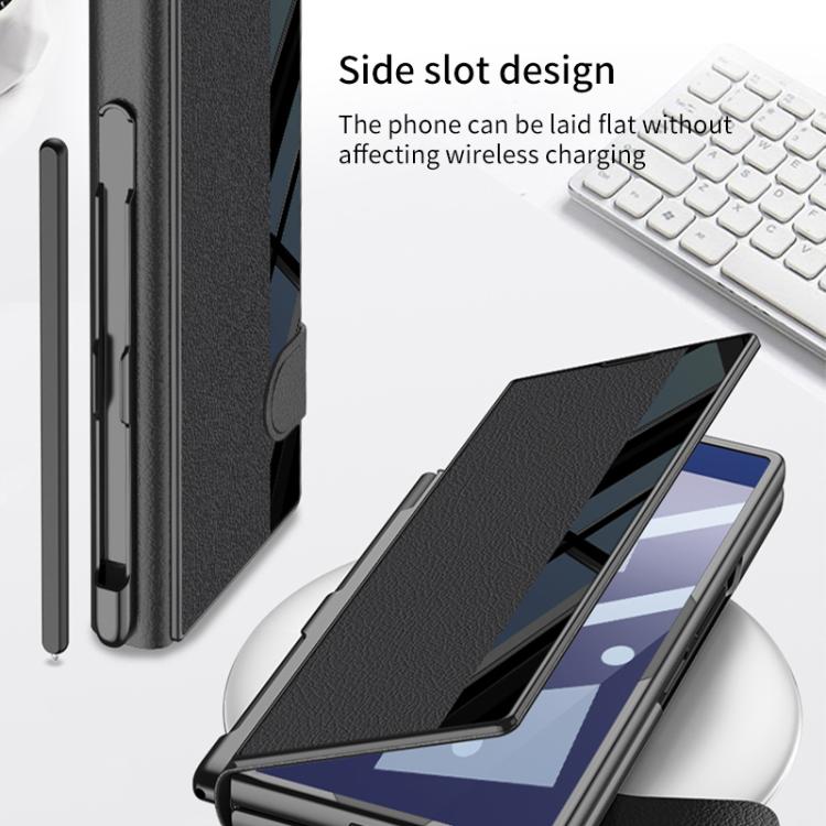 GKK Integrated Full Coverage Flip Phone Case with Pen Slot, Not Included Pen, For Samsung Galaxy Z Fold7 5G, For Samsung Galaxy Z Fold6