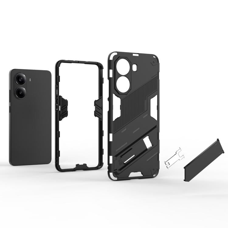 Punk Armor 2 in 1 PC + TPU Phone Case with Holder, For Redmi Note Turbo 4, For Redmi Note 14 Pro 4G, For Redmi Note 14 4G 163.25mm