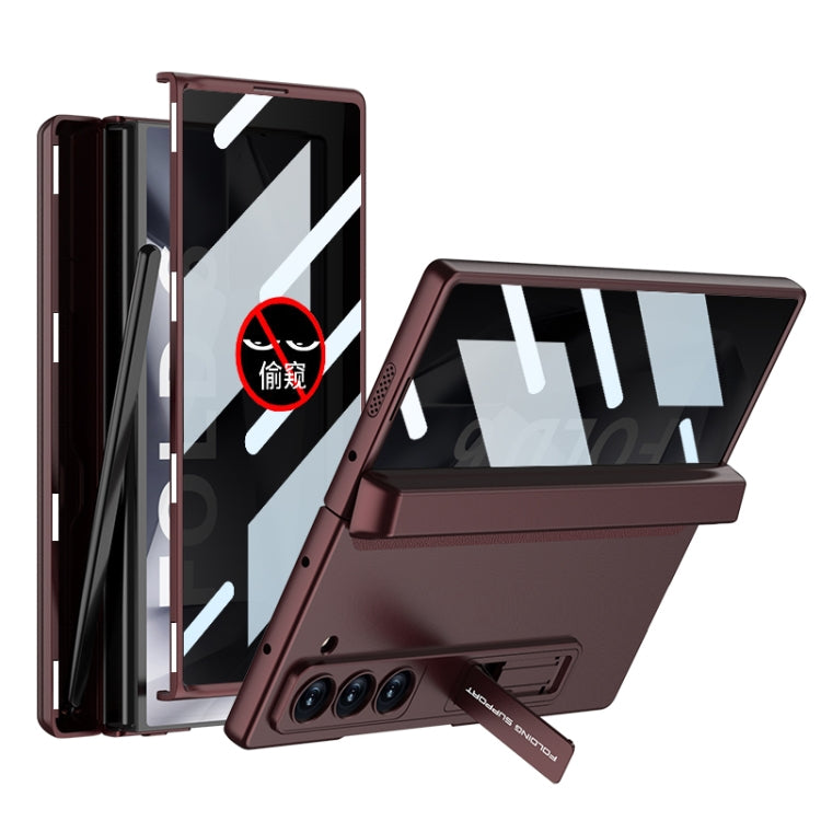 GKK Integrated Anti Peep Full Coverage Magnetic Fold Phone Case with Pen Box, Not Included Pen, For Samsung Galaxy Z Fold6