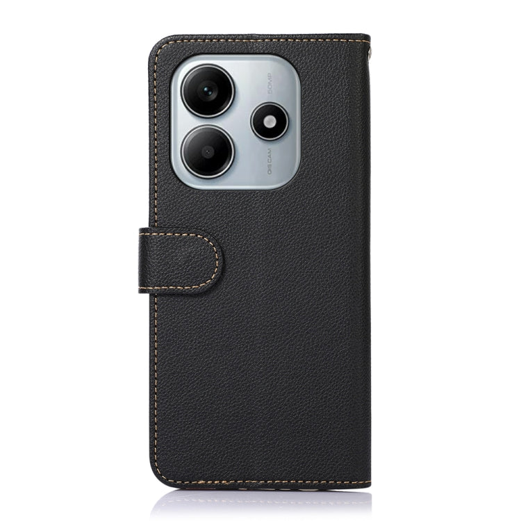 KHAZNEH Litchi Texture Leather RFID Phone Case, For Redmi Note 14 4G Global 163.25mm, For Redmi 14C 4G, For Xiaomi Redmi 13 4G
