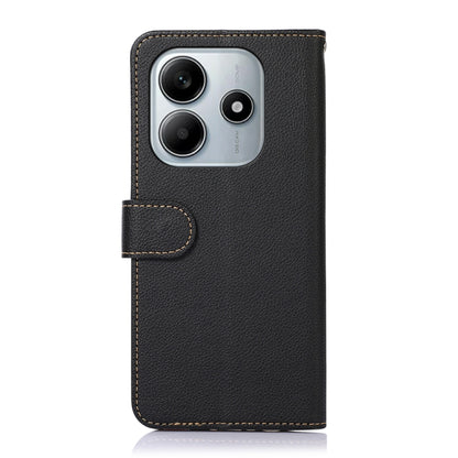 KHAZNEH Litchi Texture Leather RFID Phone Case, For Redmi Note 14 4G Global 163.25mm, For Redmi 14C 4G, For Xiaomi Redmi 13 4G