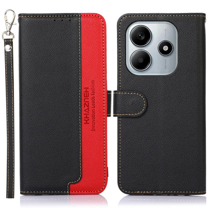 KHAZNEH Litchi Texture Leather RFID Phone Case, For Redmi Note 14 4G Global 163.25mm, For Redmi 14C 4G, For Xiaomi Redmi 13 4G