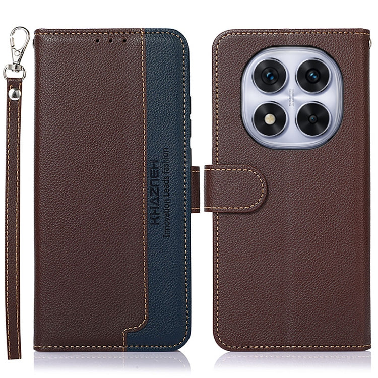 KHAZNEH Litchi Texture Leather RFID Phone Case, For Redmi Note 14 4G 164.84mm, For Redmi Turbo 4 Pro, For Redmi Turbo 4, For Redmi Note 14 Pro 4G / 14 Pro+ 5G Global, For Redmi Note 14 4G Global 163.25mm, For Redmi 14C 4G