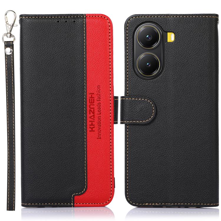 KHAZNEH Litchi Texture Leather RFID Phone Case, For Redmi Note 14S 4G, For Redmi K80 / K80 Pro, For Redmi Note 14 4G 164.84mm, For Redmi Turbo 4 Pro, For Redmi Turbo 4, For Redmi Note 14 Pro 4G / 14 Pro+ 5G Global