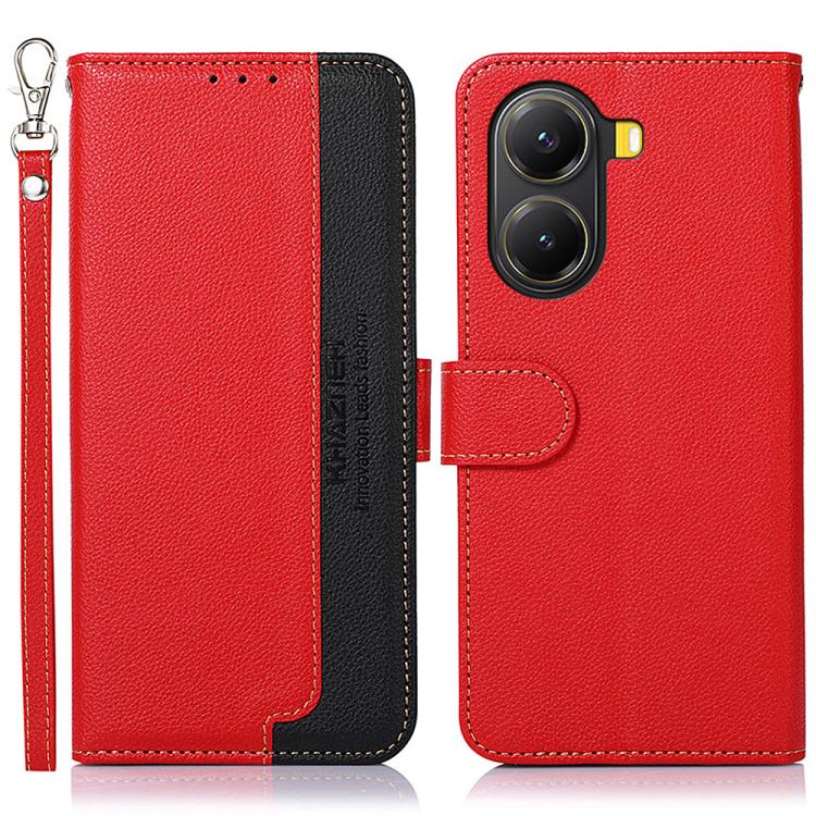 KHAZNEH Litchi Texture Leather RFID Phone Case, For Redmi A5 4G 171.7mm / Poco C71, For Redmi Note 14S 4G, For Redmi K80 / K80 Pro, For Redmi Note 14 4G 164.84mm, For Redmi Turbo 4 Pro, For Redmi Turbo 4