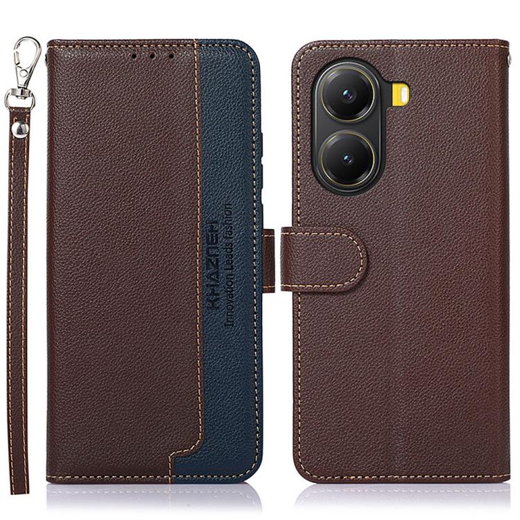 KHAZNEH Litchi Texture Leather RFID Phone Case, For Redmi Note 14S 4G, For Redmi K80 / K80 Pro, For Redmi Note 14 4G 164.84mm, For Redmi Turbo 4 Pro, For Redmi Turbo 4, For Redmi Note 14 Pro 4G / 14 Pro+ 5G Global