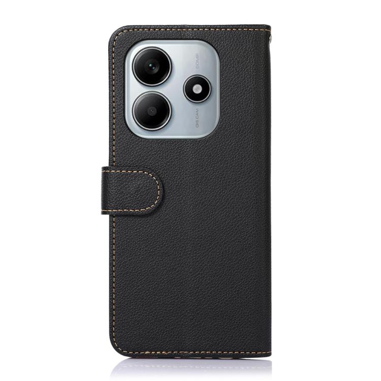 KHAZNEH Litchi Texture Leather RFID Phone Case, For Redmi Note 14 4G 164.84mm, For Redmi Turbo 4 Pro, For Redmi Turbo 4, For Redmi Note 14 Pro 4G / 14 Pro+ 5G Global, For Redmi Note 14 4G Global 163.25mm, For Redmi 14C 4G