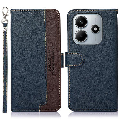 KHAZNEH Litchi Texture Leather RFID Phone Case, For Redmi Note 14S 4G, For Redmi K80 / K80 Pro, For Redmi Note 14 4G 164.84mm, For Redmi Turbo 4 Pro, For Redmi Turbo 4, For Redmi Note 14 Pro 4G / 14 Pro+ 5G Global