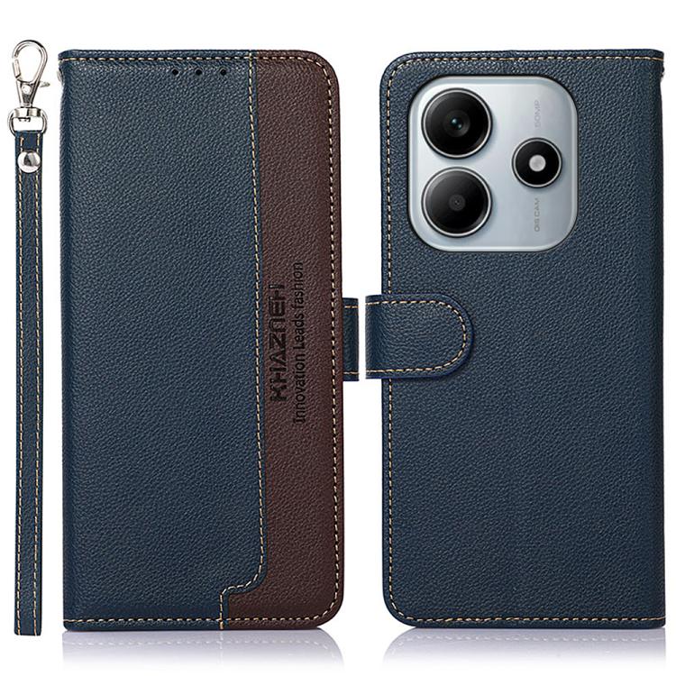 KHAZNEH Litchi Texture Leather RFID Phone Case, For Redmi Note 14 4G 164.84mm, For Redmi Turbo 4 Pro, For Redmi Turbo 4, For Redmi Note 14 Pro 4G / 14 Pro+ 5G Global, For Redmi Note 14 4G Global 163.25mm, For Redmi 14C 4G