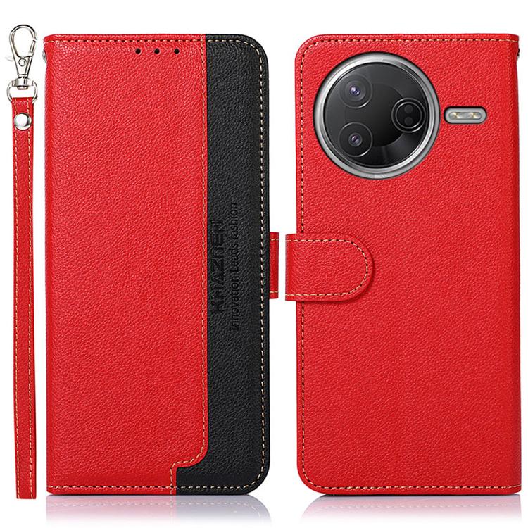 KHAZNEH Litchi Texture Leather RFID Phone Case, For Redmi Note 14S 4G, For Redmi K80 / K80 Pro, For Redmi Note 14 4G 164.84mm, For Redmi Turbo 4 Pro, For Redmi Turbo 4, For Redmi Note 14 Pro 4G / 14 Pro+ 5G Global