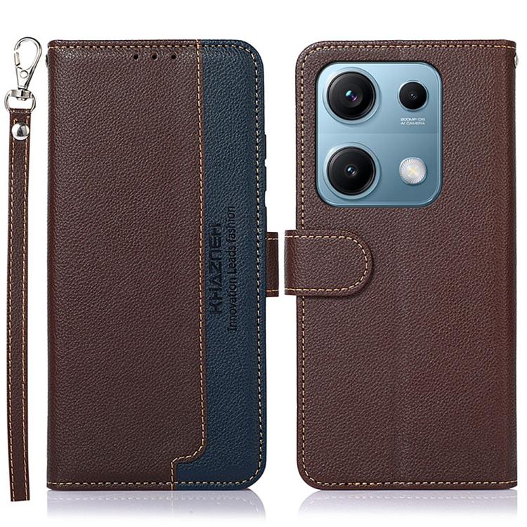 KHAZNEH Litchi Texture Leather RFID Phone Case, For Redmi Note 14S 4G, For Redmi K80 / K80 Pro, For Redmi Note 14 4G 164.84mm, For Redmi Turbo 4 Pro, For Redmi Turbo 4, For Redmi Note 14 Pro 4G / 14 Pro+ 5G Global