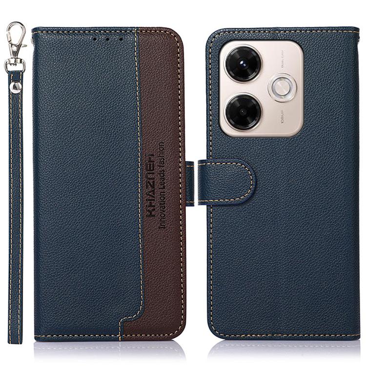 KHAZNEH Litchi Texture Leather RFID Phone Case, For Redmi 15C 5G / 4G Global 171mm/Poco C85 4G, For Redmi 13X, For Redmi A5 4G 173.3mm, For Redmi A5 4G 171.7mm / Poco C71, For Redmi Note 14S 4G, For Redmi K80 / K80 Pro