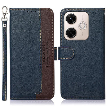 KHAZNEH Litchi Texture Leather RFID Phone Case, For Redmi 15C 5G / 4G Global 171mm/Poco C85 4G, For Redmi 13X, For Redmi A5 4G 173.3mm, For Redmi A5 4G 171.7mm / Poco C71, For Redmi Note 14S 4G, For Redmi K80 / K80 Pro