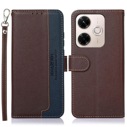 KHAZNEH Litchi Texture Leather RFID Phone Case, For Redmi 15C 5G / 4G Global 171mm/Poco C85 4G, For Redmi 13X, For Redmi A5 4G 173.3mm, For Redmi A5 4G 171.7mm / Poco C71, For Redmi Note 14S 4G, For Redmi K80 / K80 Pro