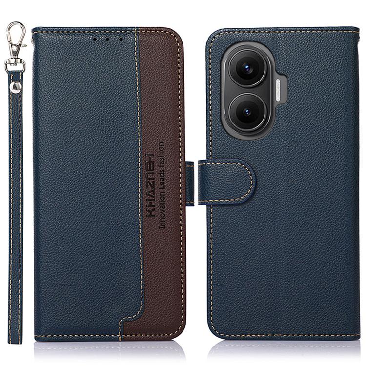 KHAZNEH Litchi Texture Leather RFID Phone Case, For Redmi Note 14S 4G, For Redmi K80 / K80 Pro, For Redmi Note 14 4G 164.84mm, For Redmi Turbo 4 Pro, For Redmi Turbo 4, For Redmi Note 14 Pro 4G / 14 Pro+ 5G Global