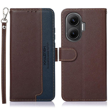 KHAZNEH Litchi Texture Leather RFID Phone Case, For Redmi Note 14S 4G, For Redmi K80 / K80 Pro, For Redmi Note 14 4G 164.84mm, For Redmi Turbo 4 Pro, For Redmi Turbo 4, For Redmi Note 14 Pro 4G / 14 Pro+ 5G Global