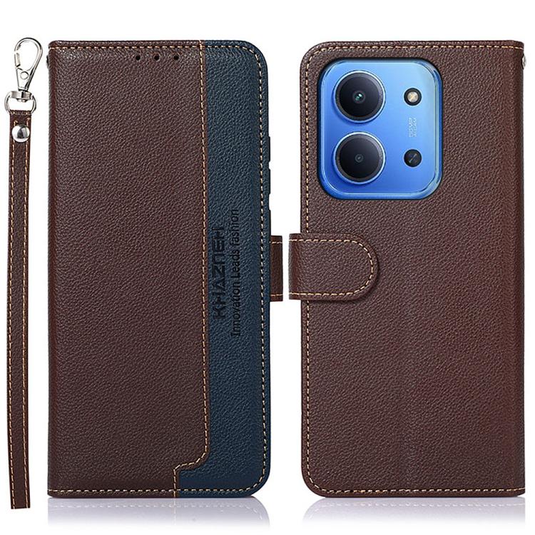 KHAZNEH Litchi Texture Leather RFID Phone Case, For Redmi 15 5G Global / 15 4G SEA, For Redmi 15 5G / 4G EU 171mm, For Redmi 15C 5G / 4G Global 171mm/Poco C85 4G, For Redmi 13X, For Redmi A5 4G 173.3mm, For Redmi A5 4G 171.7mm / Poco C71