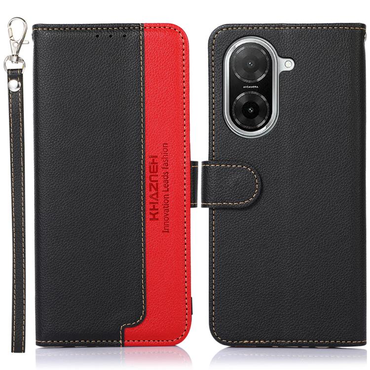 KHAZNEH Litchi Texture Leather RFID Phone Case, For Redmi 15C 5G / 4G Global 171mm/Poco C85 4G, For Redmi 13X, For Redmi A5 4G 173.3mm, For Redmi A5 4G 171.7mm / Poco C71, For Redmi Note 14S 4G, For Redmi K80 / K80 Pro