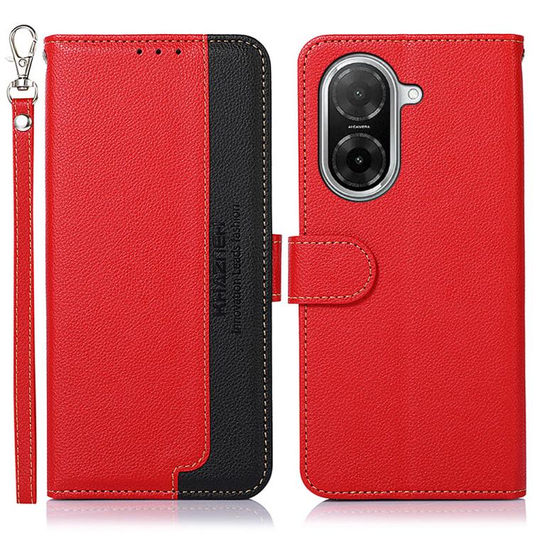 KHAZNEH Litchi Texture Leather RFID Phone Case, For Redmi 15 5G Global / 15 4G SEA, For Redmi 15 5G / 4G EU 171mm, For Redmi 15C 5G / 4G Global 171mm/Poco C85 4G, For Redmi 13X, For Redmi A5 4G 173.3mm, For Redmi A5 4G 171.7mm / Poco C71