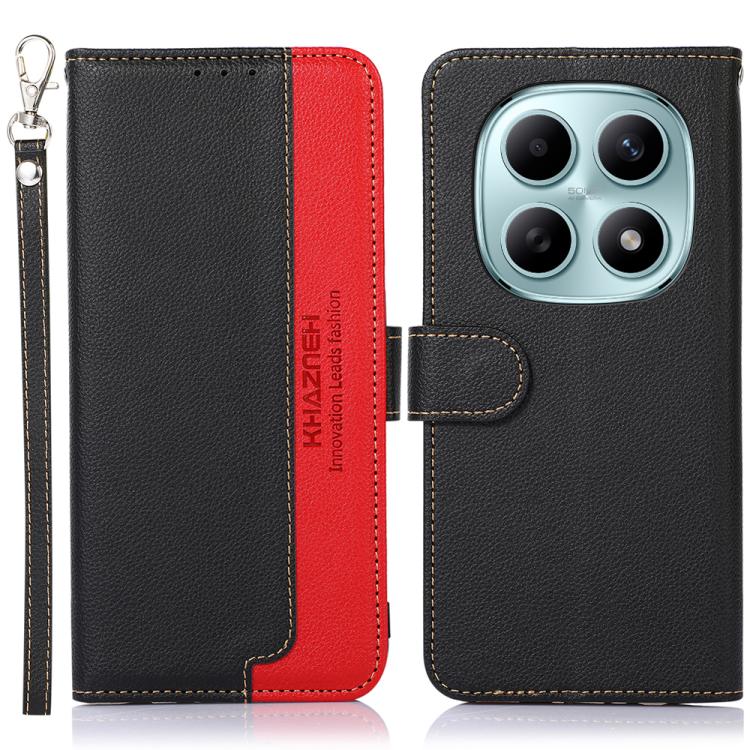 KHAZNEH Litchi Texture Leather RFID Phone Case, For Redmi A7 Pro 171mm/Poco C85x 5G Global, For Redmi Turbo 5 Max / Poco X8 Pro Max, For Redmi Turbo 5 5G / Poco X8 Pro 5G, For Redmi Note 15 Pro+ 5G Global 163.3mm, For Redmi Note 15 5G Global 164mm     ...