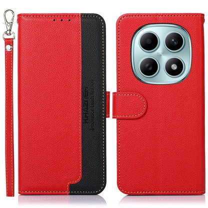 KHAZNEH Litchi Texture Leather RFID Phone Case, For Redmi K90 Pro Max/Poco F8 Ultra, For Redmi K90/Poco F8 Pro, For Redmi Note 15 Pro+ 5G Global 163.3mm, For Redmi Note 15 Pro 5G Global 163.6mm, For Redmi Note 15 5G Global 164mm������������������������...