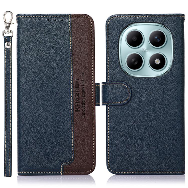KHAZNEH Litchi Texture Leather RFID Phone Case, For Redmi K90 Pro Max/Poco F8 Ultra, For Redmi K90/Poco F8 Pro, For Redmi Note 15 Pro+ 5G Global 163.3mm, For Redmi Note 15 Pro 5G Global 163.6mm, For Redmi Note 15 5G Global 164mm������������������������...