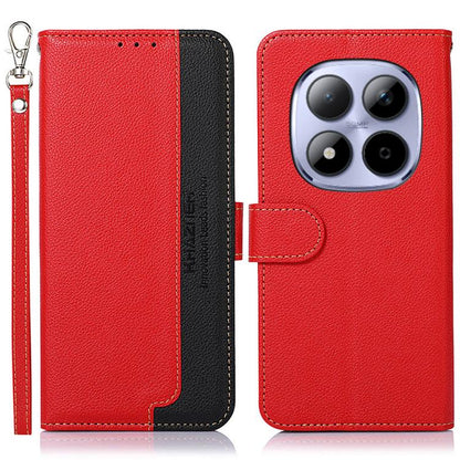 KHAZNEH Litchi Texture Leather RFID Phone Case, For Redmi K90 Pro Max/Poco F8 Ultra, For Redmi K90/Poco F8 Pro, For Redmi Note 15 Pro+ 5G Global 163.3mm, For Redmi Note 15 Pro 5G Global 163.6mm, For Redmi Note 15 5G Global 164mm������������������������...