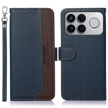 KHAZNEH Litchi Texture Leather RFID Phone Case, For Redmi K90 Pro Max/Poco F8 Ultra, For Redmi K90/Poco F8 Pro, For Redmi Note 15 Pro+ 5G Global 163.3mm, For Redmi Note 15 Pro 5G Global 163.6mm, For Redmi Note 15 5G Global 164mm������������������������...