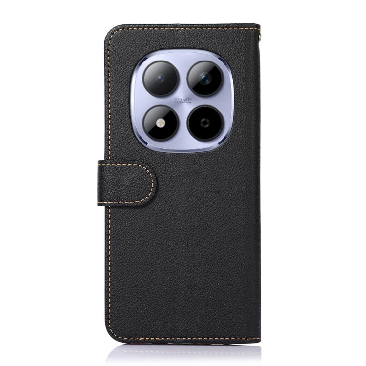 KHAZNEH Litchi Texture Leather RFID Phone Case, For Redmi Note 15 Pro 4G Global 163.2mm, For Redmi K90/Poco F8 Pro, For Redmi Note 15 Pro 5G Global 163.6mm, For Redmi 15C 5G / 4G EU 173mm, For Redmi 15 5G Global / 15 4G SEA, For Redmi 15 5G / 4G EU 171mm