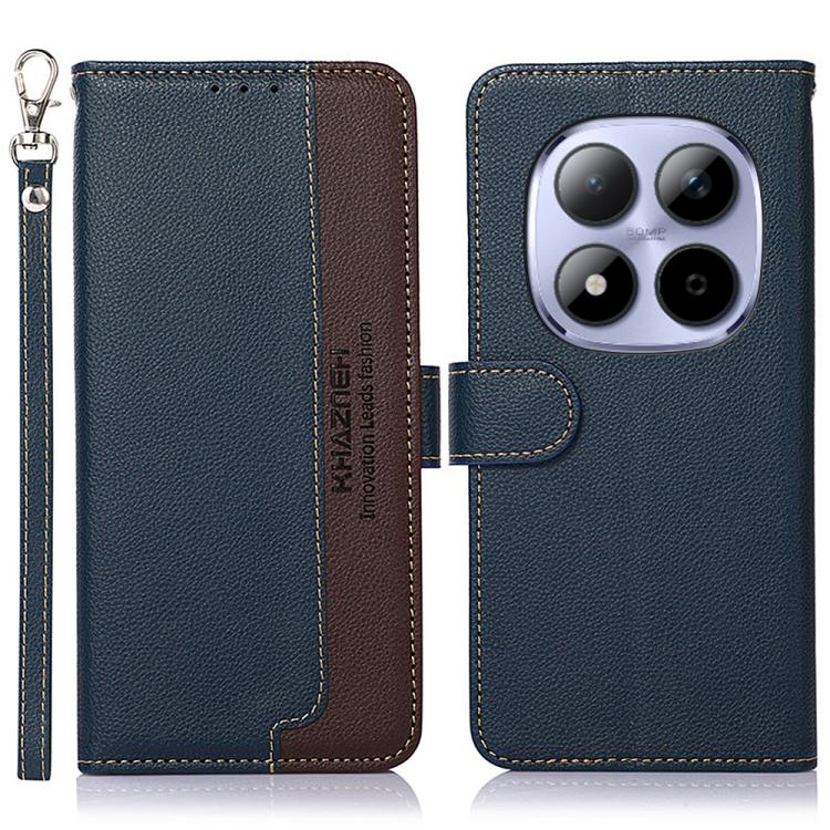 KHAZNEH Litchi Texture Leather RFID Phone Case, For Redmi Note 15 Pro 4G Global 163.2mm, For Redmi K90/Poco F8 Pro, For Redmi Note 15 Pro 5G Global 163.6mm, For Redmi 15C 5G / 4G EU 173mm, For Redmi 15 5G Global / 15 4G SEA, For Redmi 15 5G / 4G EU 171mm